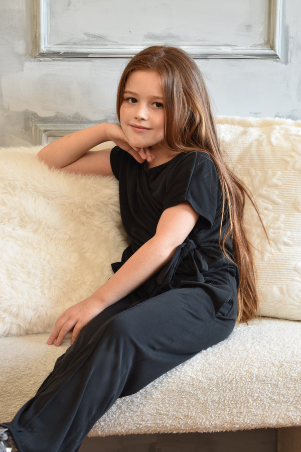 Lauren Goodger & Larose Childrens Black Side Tie Top