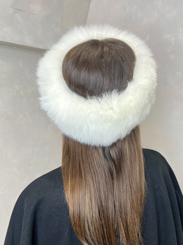 Cream Luxury Fur Headband