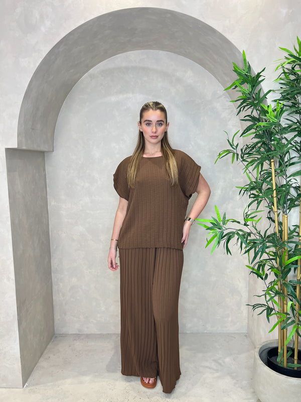 Pleated Top And Trouser Set
