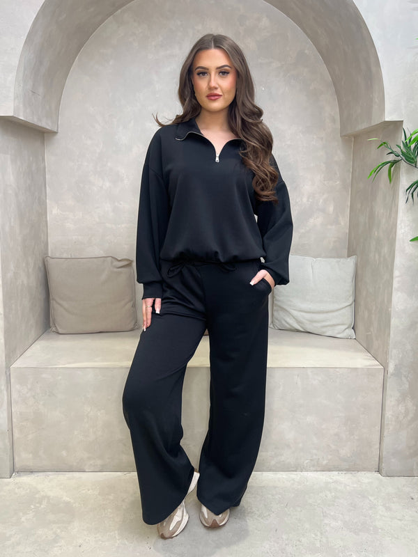 Black Quarter Zip Co Ord