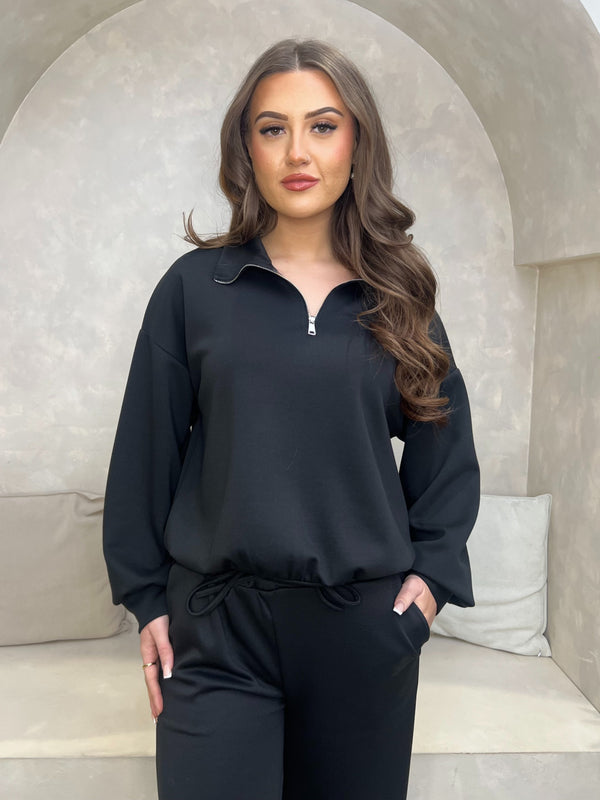 Black Quarter Zip Co Ord