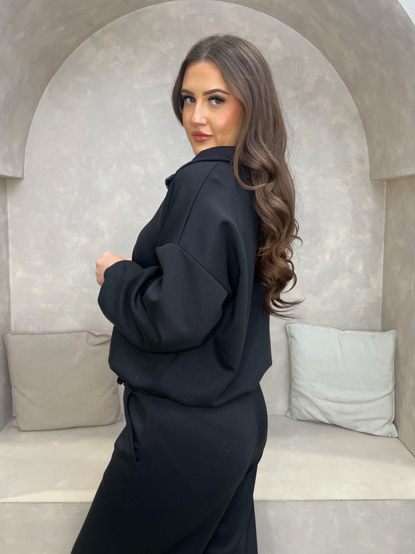 Black Quarter Zip Co Ord