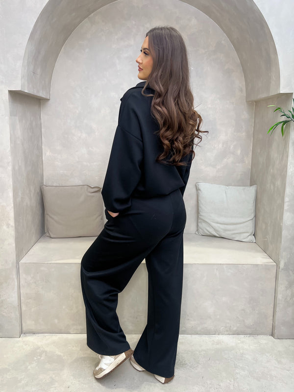 Black Quarter Zip Co Ord