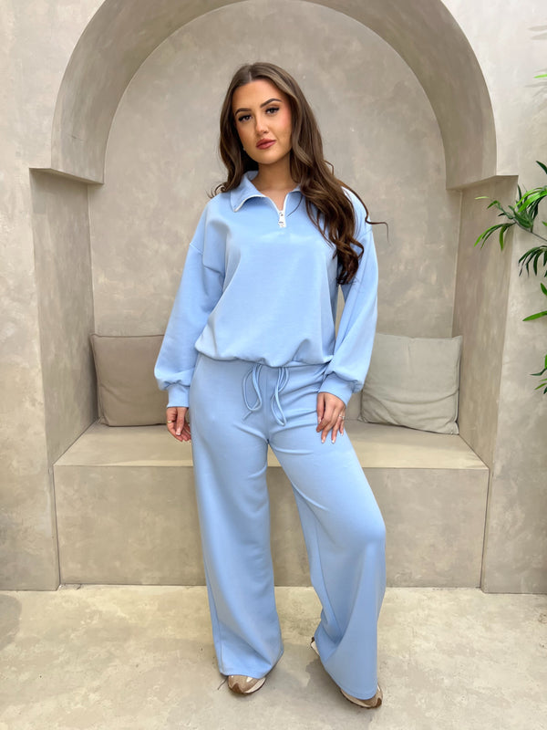 Baby Blue Quarter Zip Co Ord
