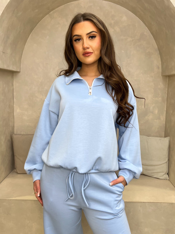 Baby Blue Quarter Zip Co Ord