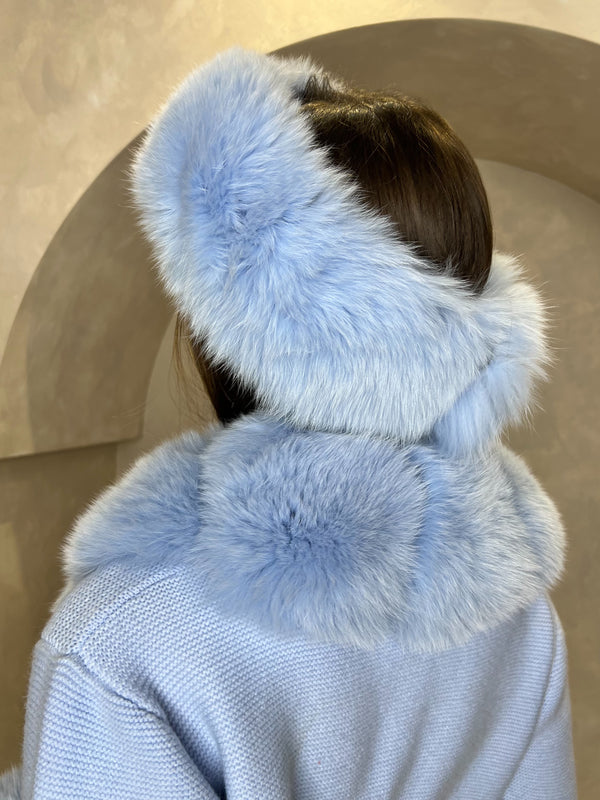 Baby Blue Luxury Fur Headband