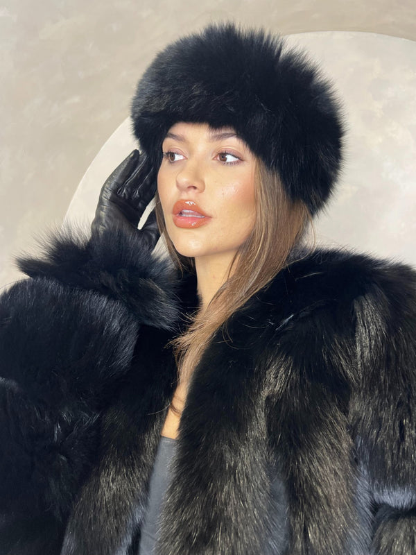Black Luxury Fur Headband