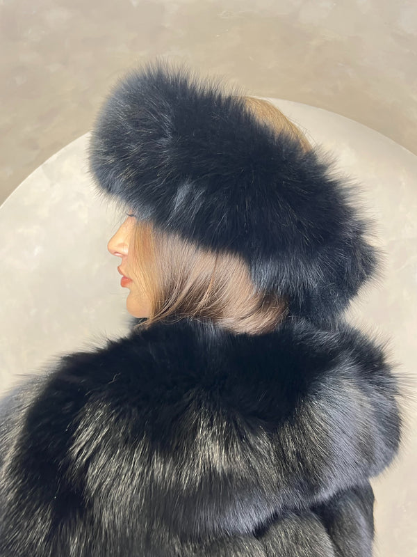 Black Luxury Fur Headband