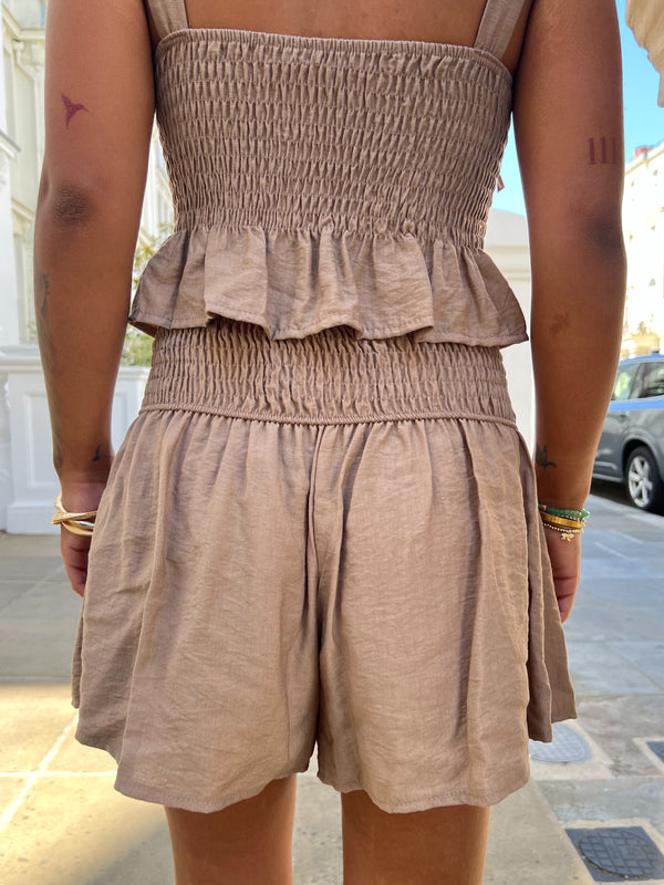 Military Taupe High Waisted Shorts - HL London