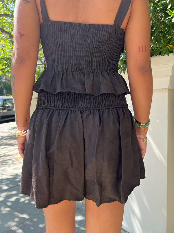 Chocolate High Waisted Military Shorts - HL London
