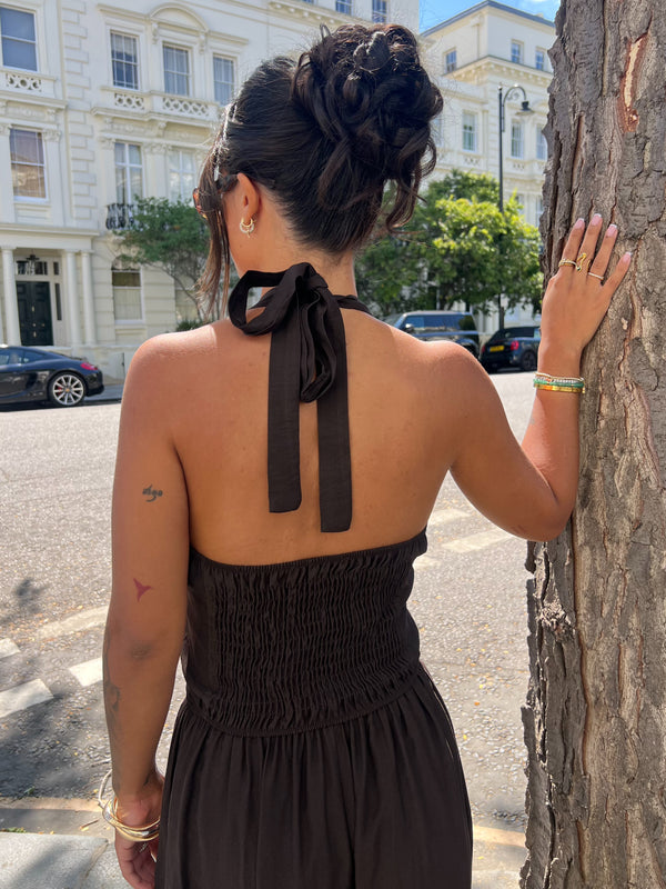 Military Chocolate Halter neck Top - HL London