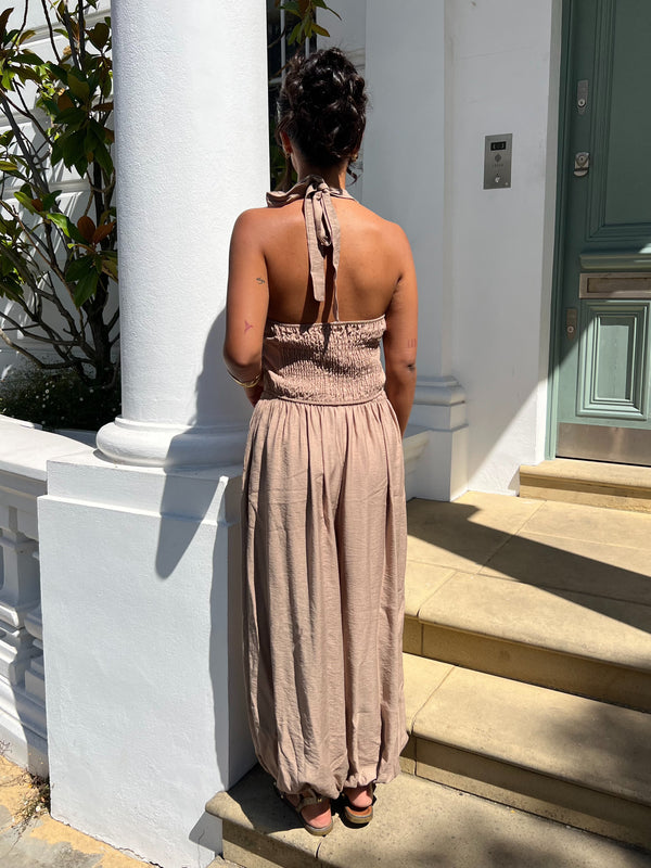Military Taupe Halter neck Top - HL London