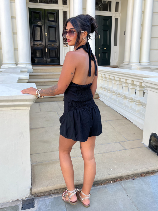 Military Black High Waisted Shorts - HL London