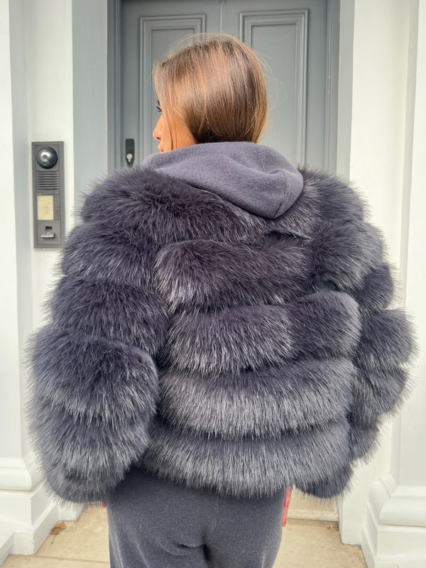 Charcoal Premium Faux Fur Jacket
