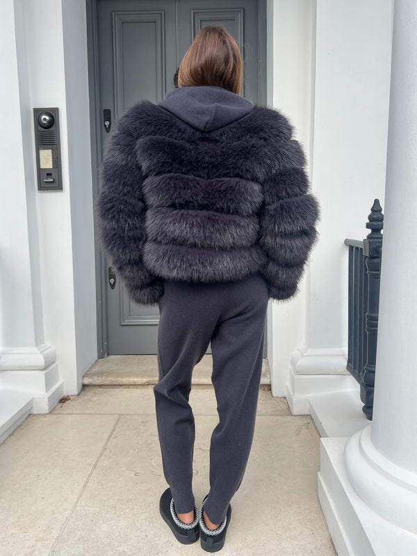 Charcoal Premium Faux Fur Jacket