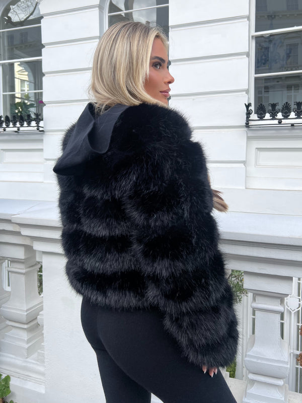 Black Premium Faux Fur Jacket