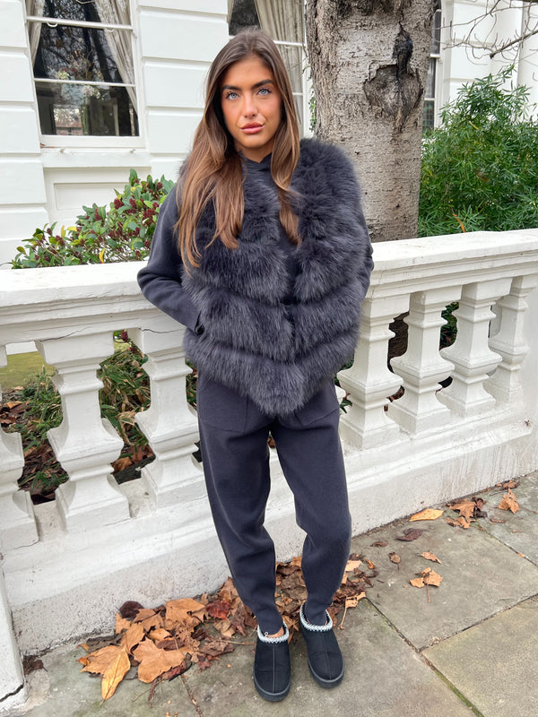Charcoal Premium Faux Fur Gilet