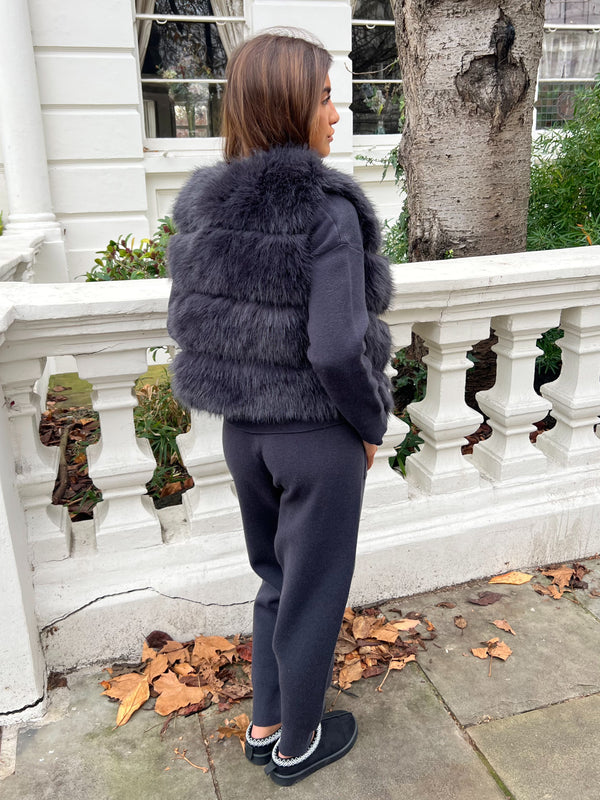 Charcoal Premium Faux Fur Gilet