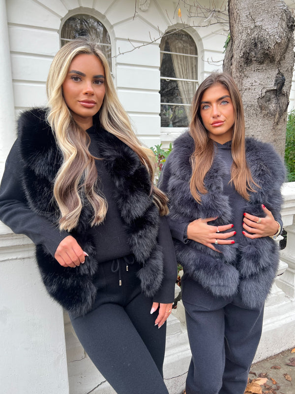 Charcoal Premium Faux Fur Gilet
