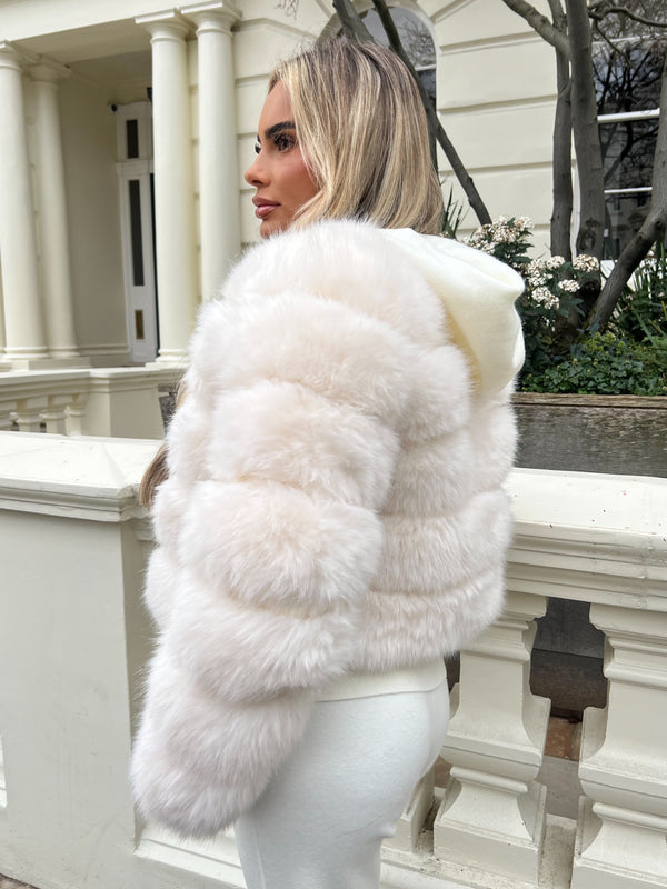 Cream Premium Faux Fur Jacket
