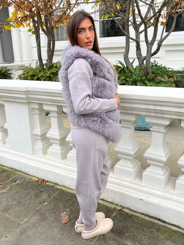 Light Grey Premium Faux Fur Gilet