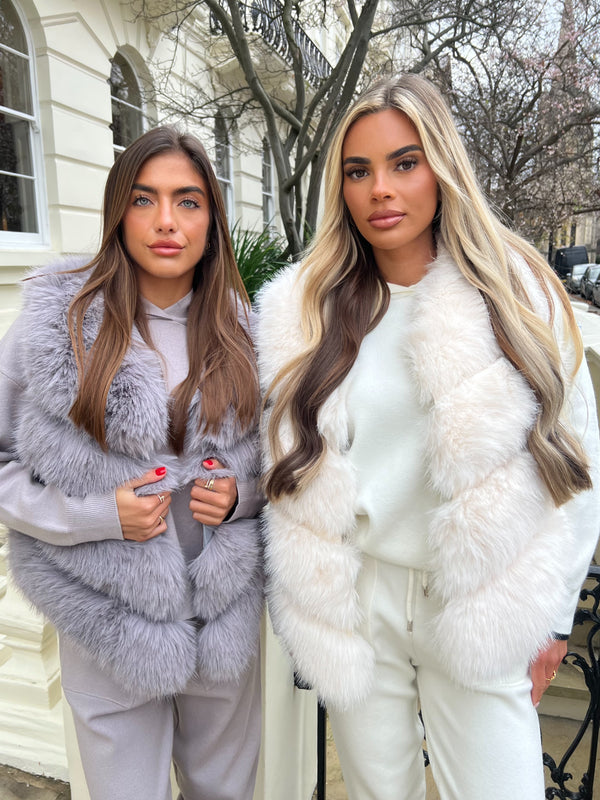 Light Grey Premium Faux Fur Gilet
