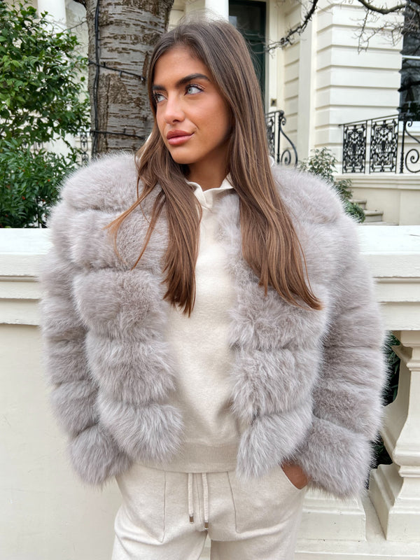 Beige Premium Faux Fur Jacket