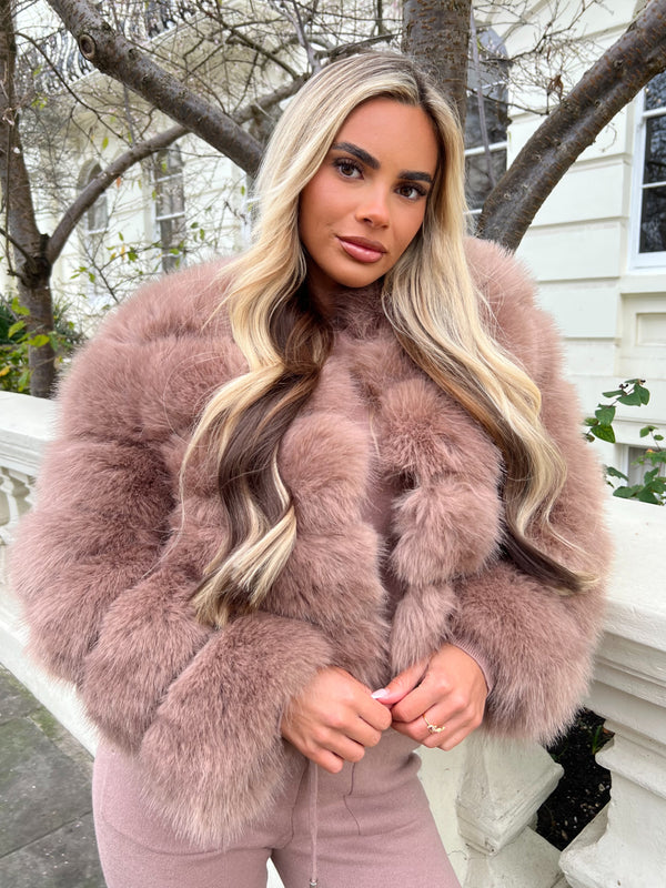 Taupe Premium Faux Fur Jacket