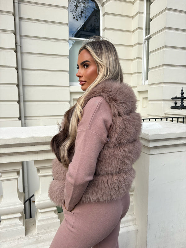 Taupe Premium Faux Fur Gilet