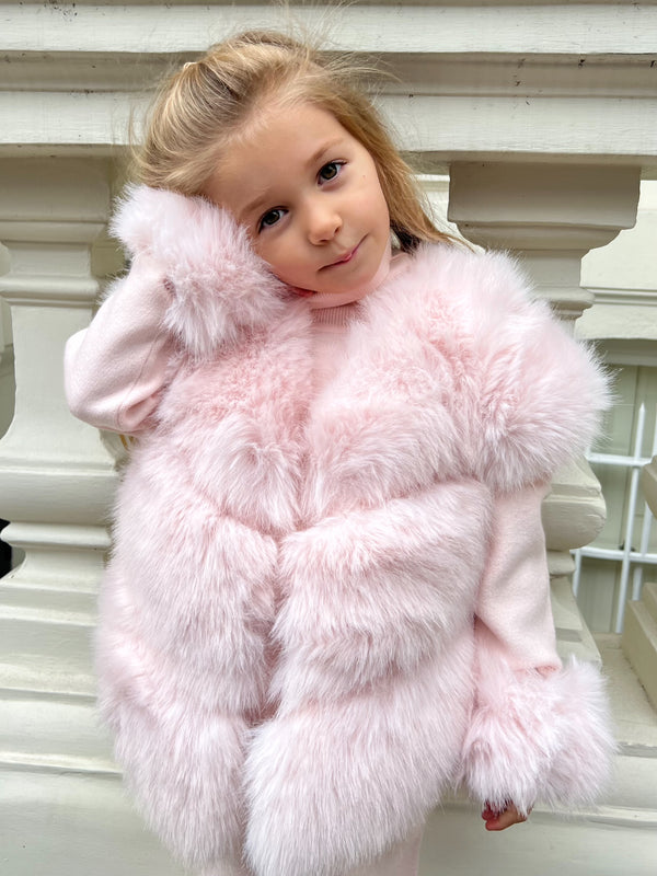 Childrens Baby Pink Snap Band Premium Faux Fur Cuffs