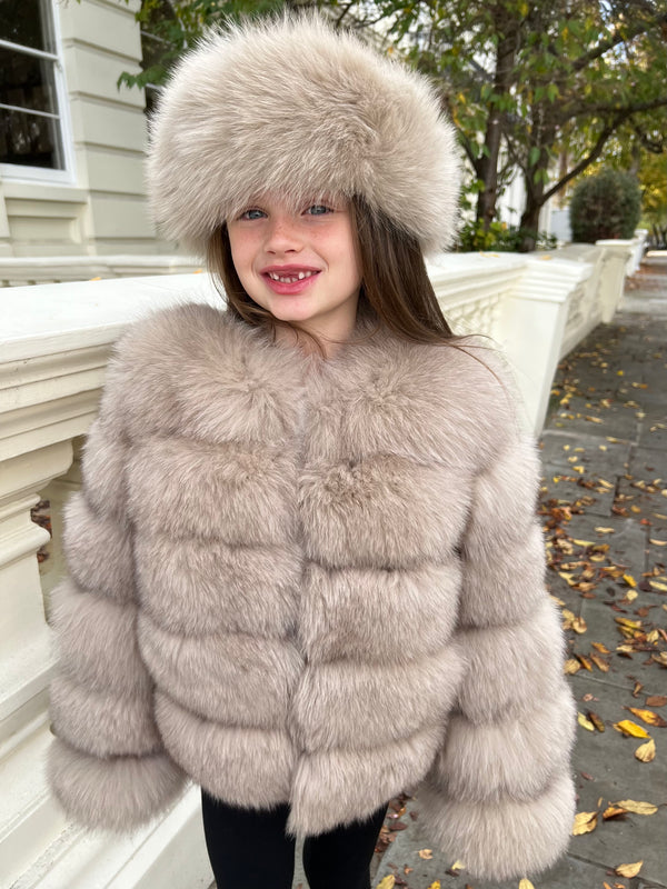 Babies Dark Beige Luxury Fur Headband