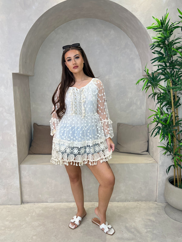 Boho Crochet Hem Top