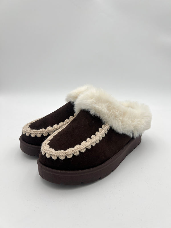 Chocolate Moccasin Style Slip on Shoe in Chocolate / 3/36 - HL London