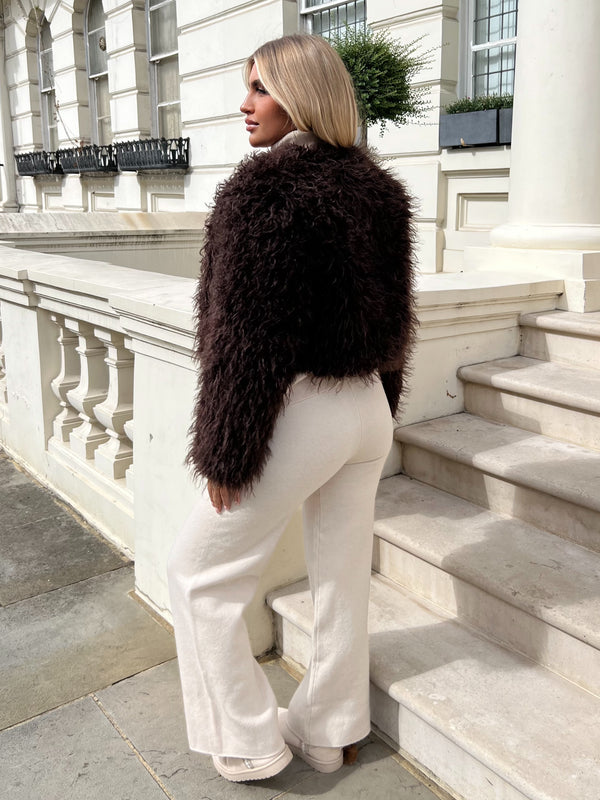 Chocolate Faux Fur Mongolian Coat