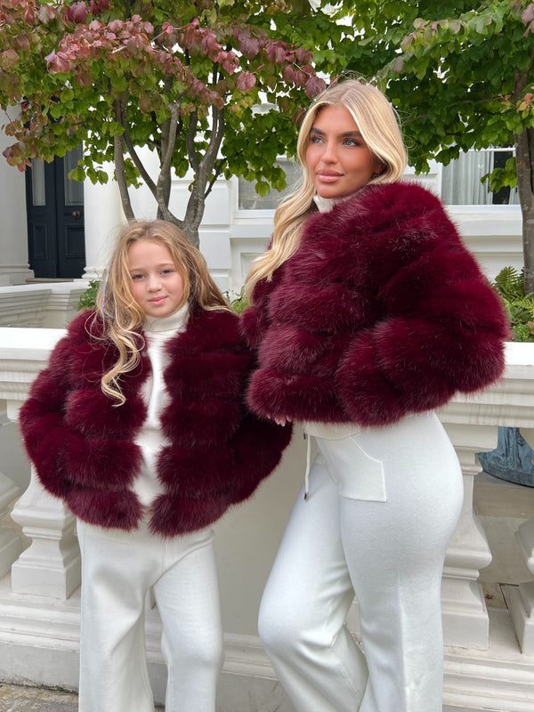 Burgundy Premium Faux Fur Jacket
