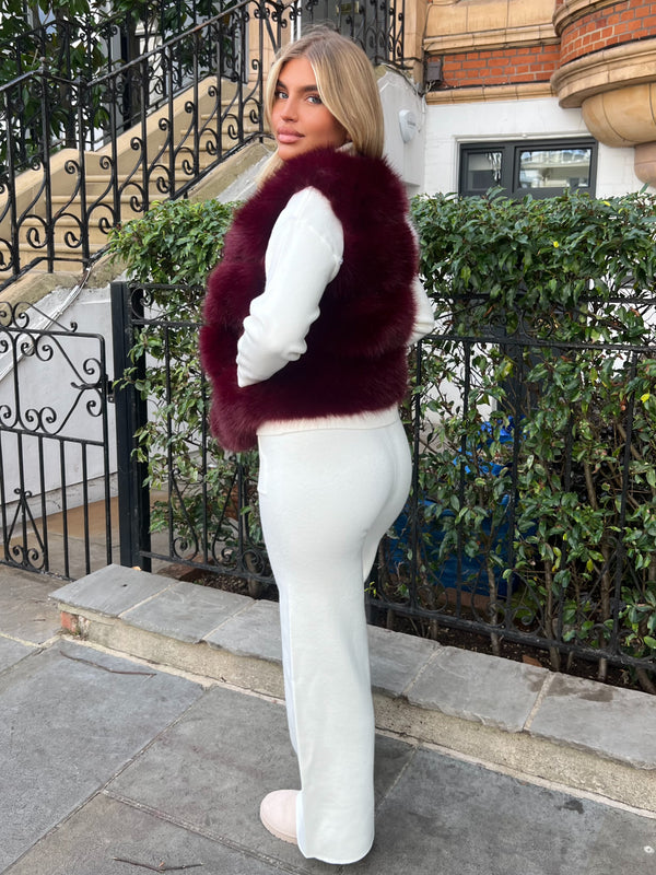 Burgundy Premium Faux Fur Gilet