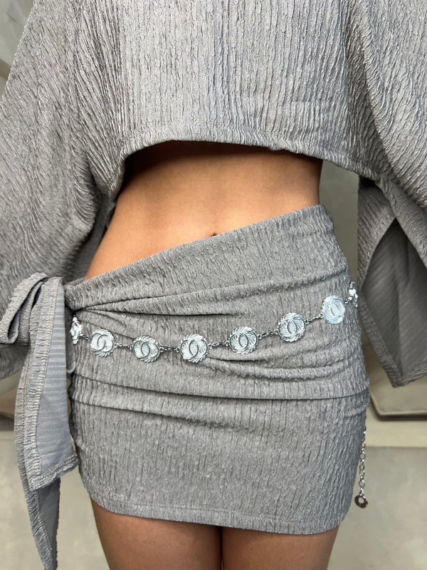 Silver Interlock Ring Chain Belt - HL London