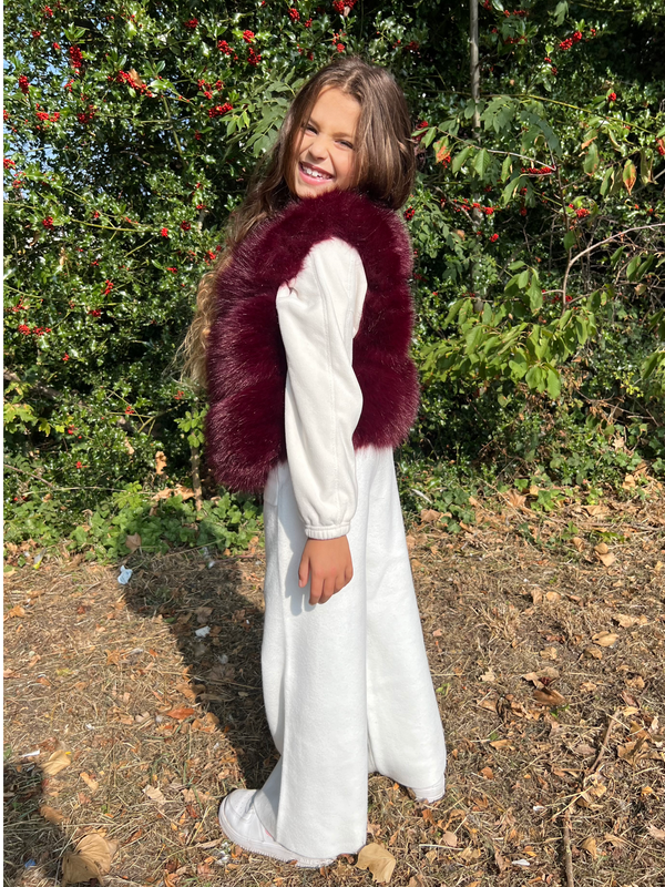 Ensemble de vêtements d'intérieur en fausse fourrure de qualité supérieure beige clair pour enfants  in Beige clair / 3-4 - HL London