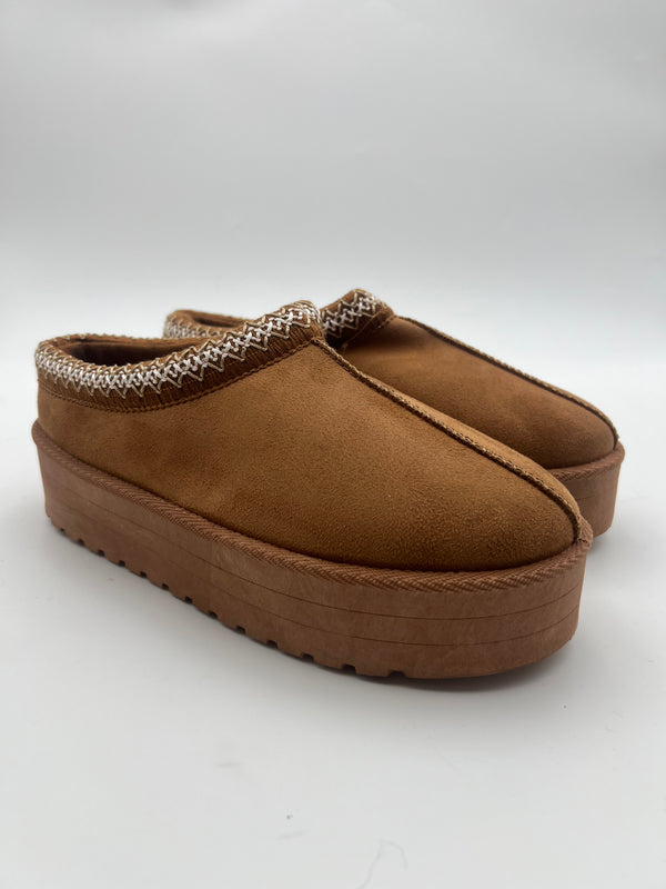Camel Backless Platform Slipper in Camel / 36/3 - HL London