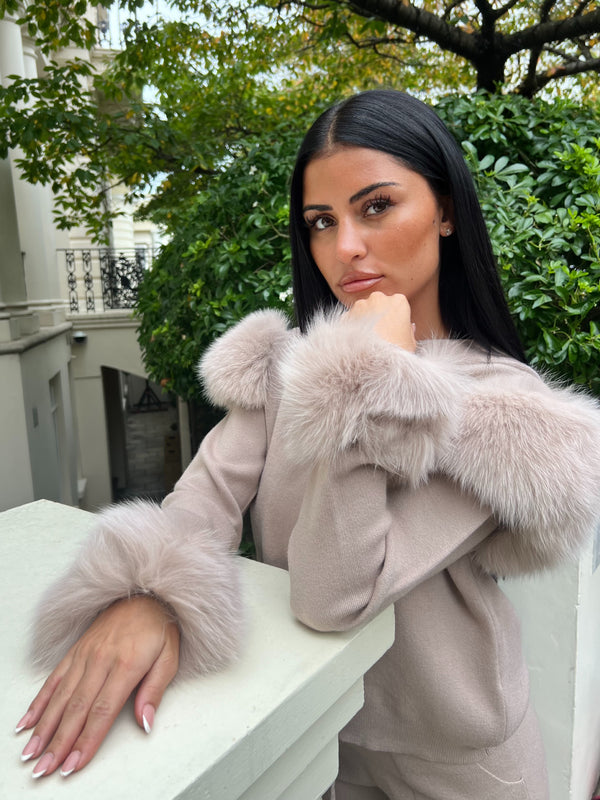 Latte Snap Band Luxury Fur Cuffs
