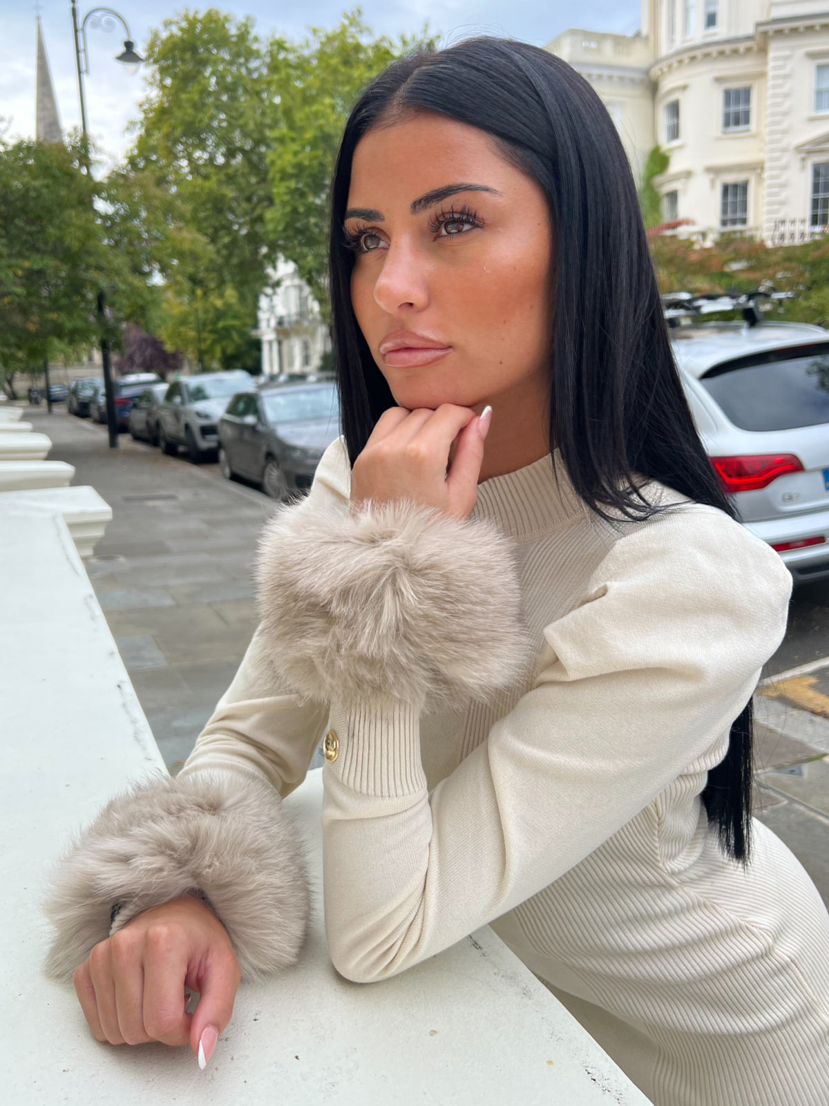 Dark Snap Band Luxury Fur Cuffs