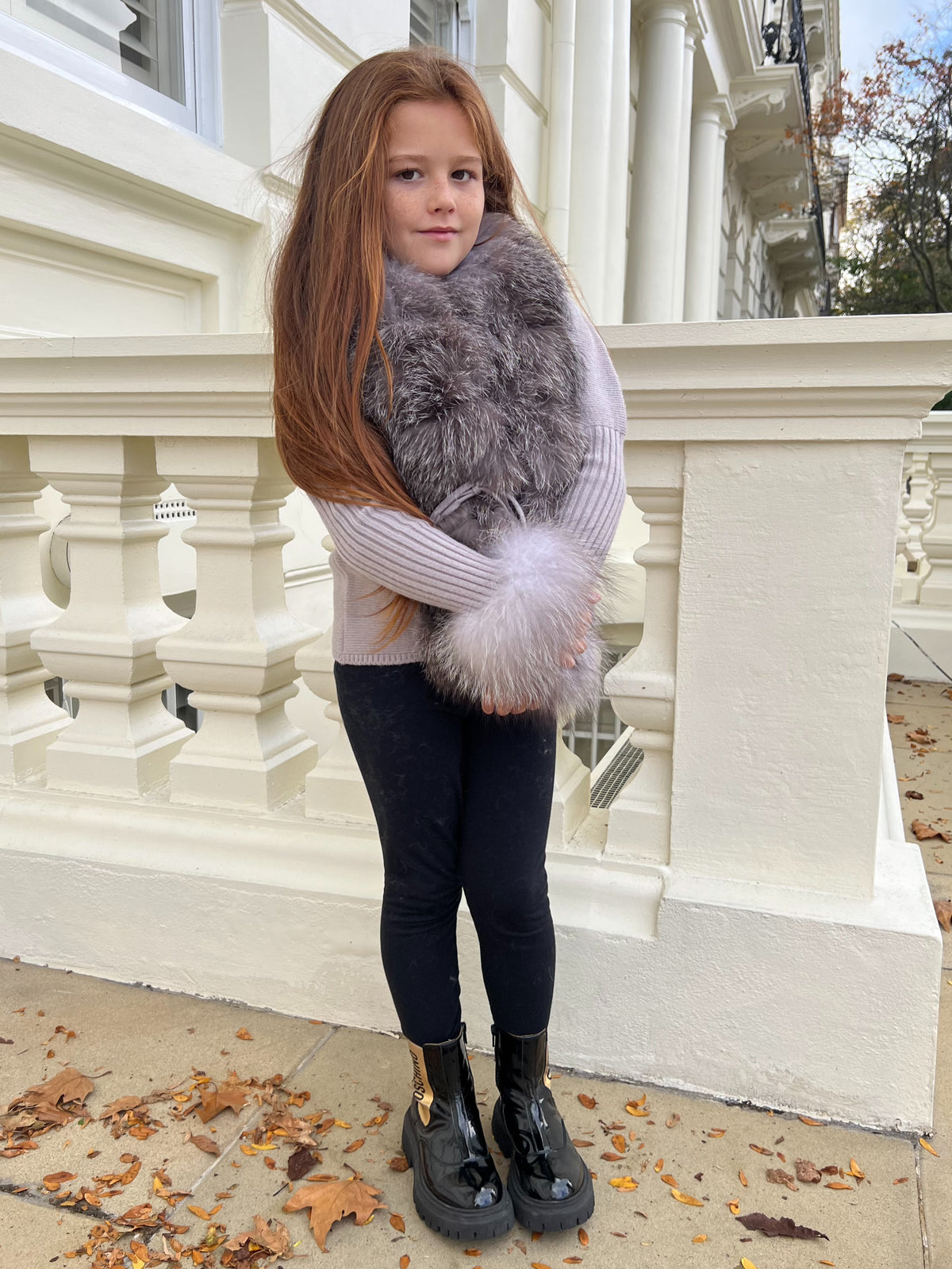 Grey Two Tone Luxury Fur Cardigan