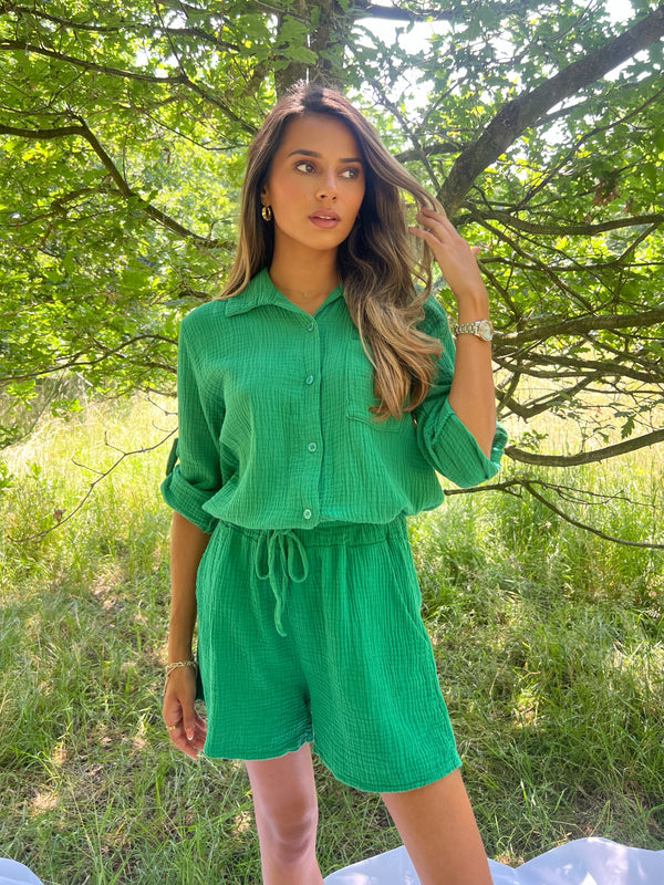 Sorrento Green Drawstring Shorts