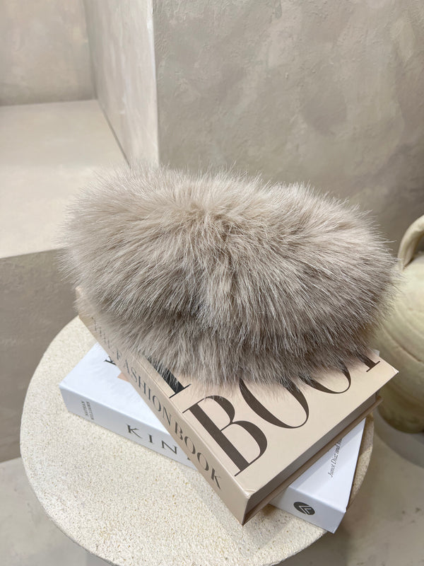 Babies Beige Premium Faux Fur Headband