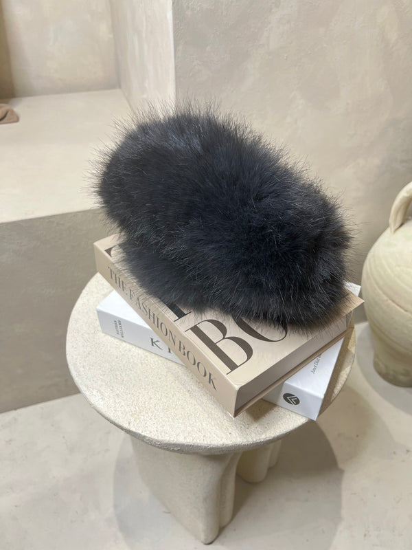 Babies Charcoal Premium Faux Fur Headband