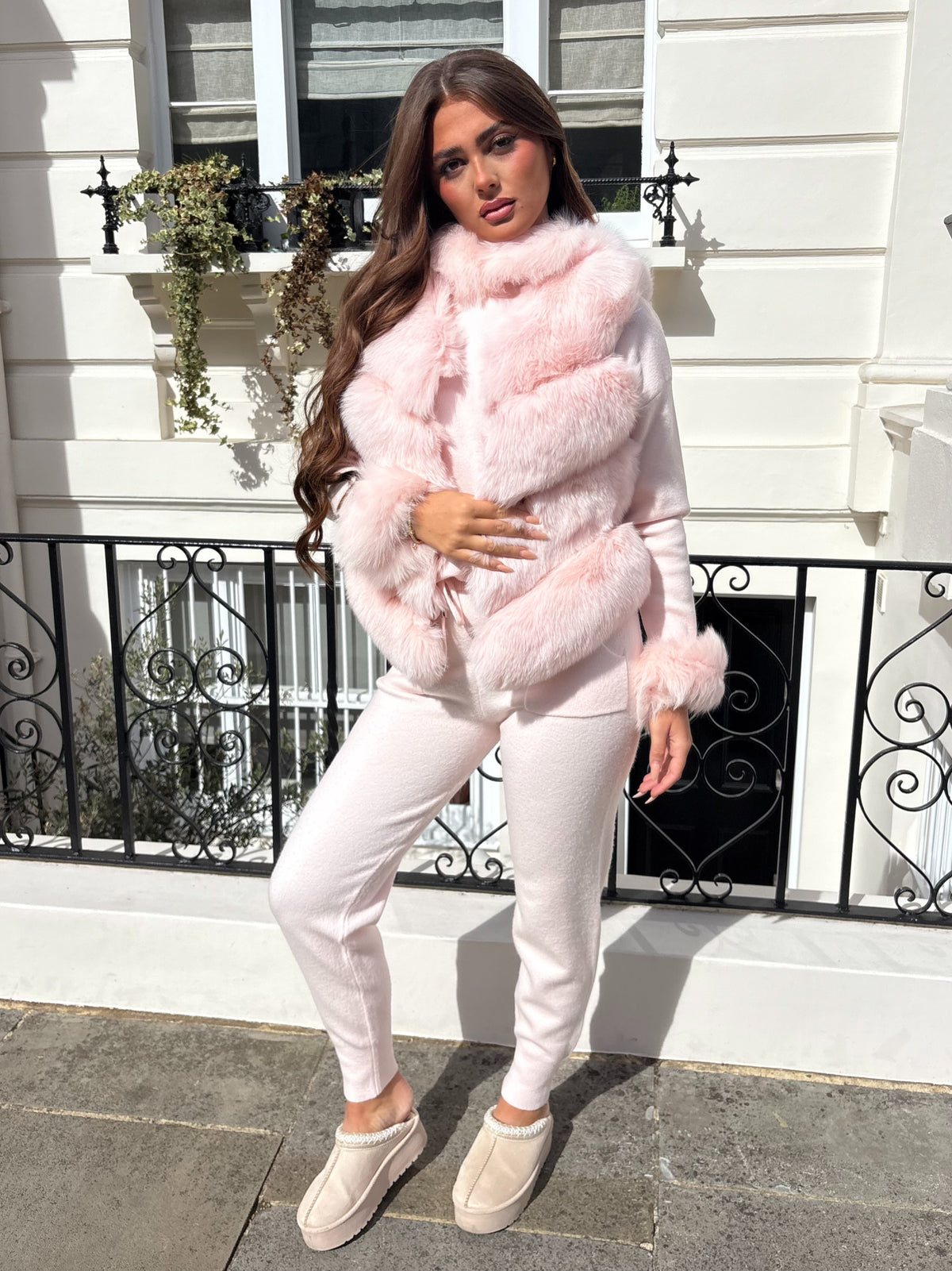 Pink Luxury Fur 4 Row Gilet