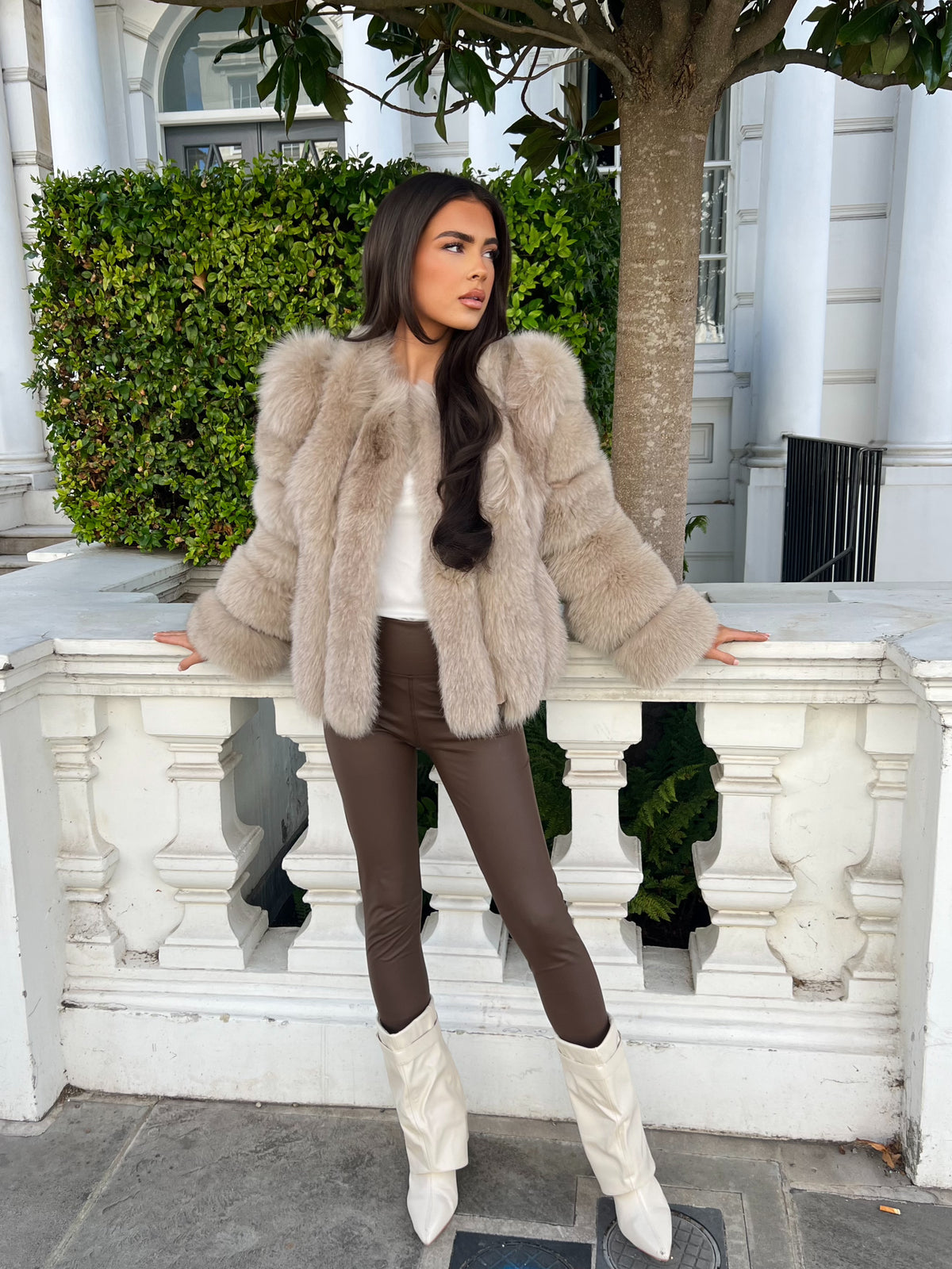 Luxury Fur Vertical Pelt Coat