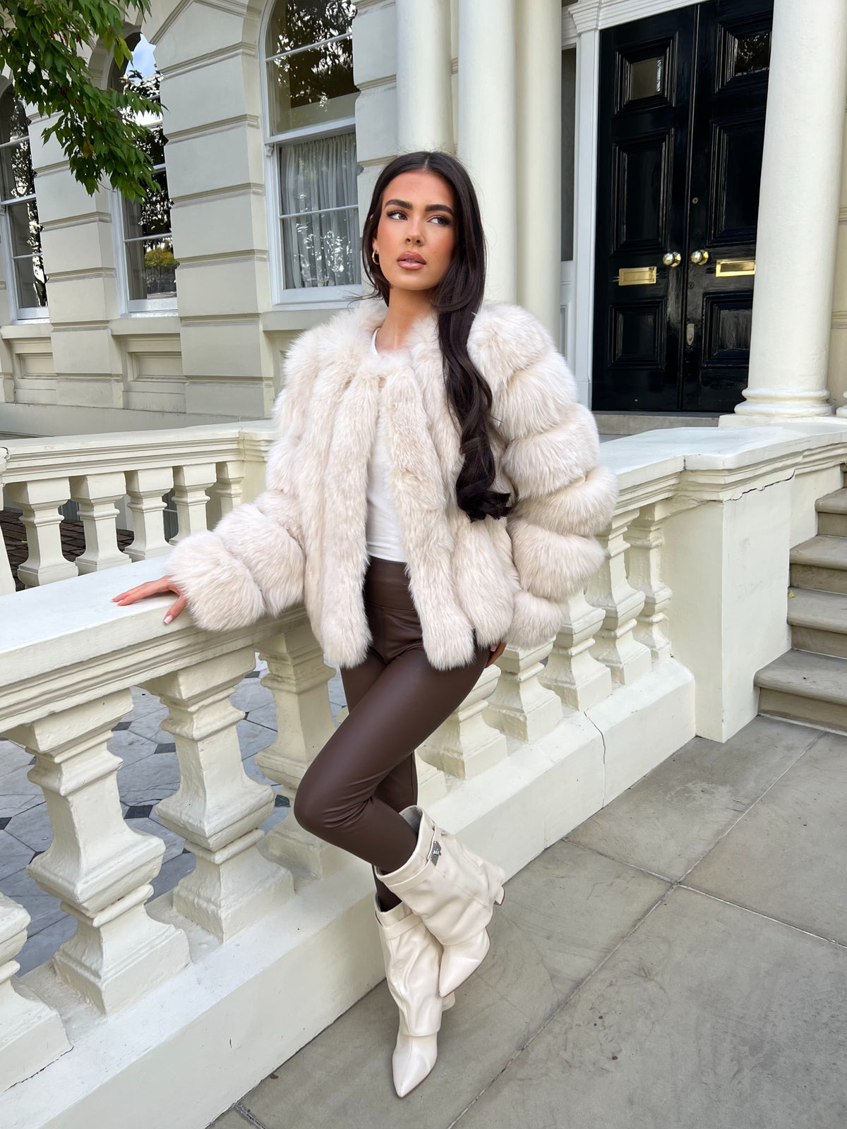 Light Luxury Fur Vertical Pelt Coat