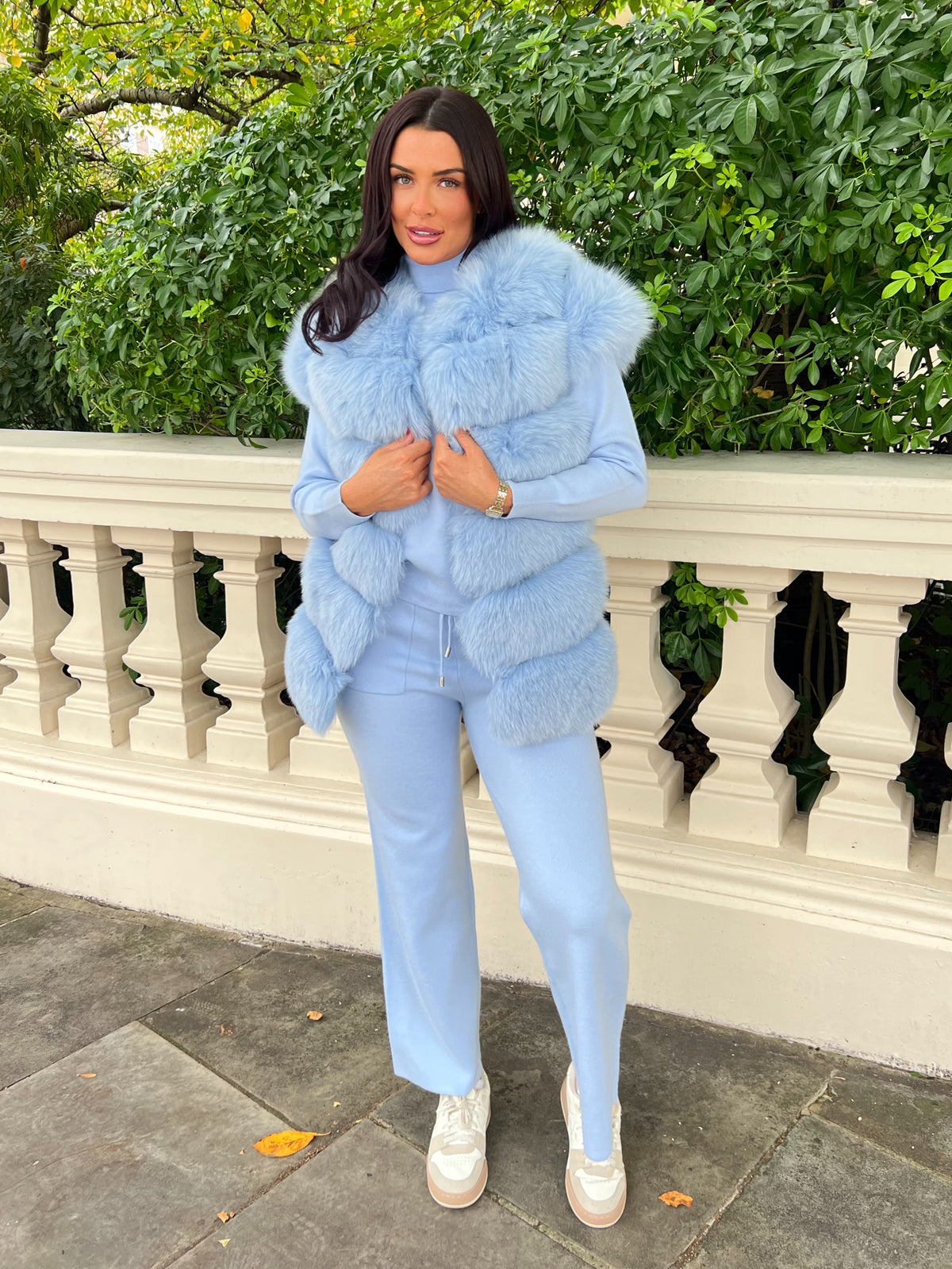 Blue Luxury Fur 6 Row Gilet