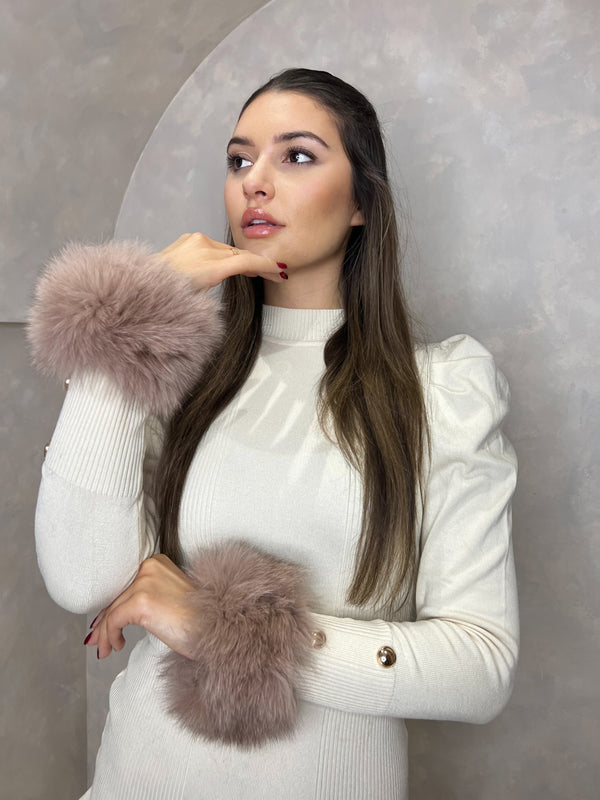 Mocha Snap Band Luxury Fur Cuffs